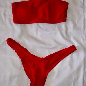Red Zaful swim suit